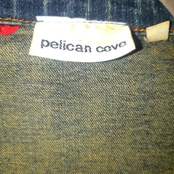 (M)🚨Pelican Cove Vintage Distressed Jean Jacket🚨 Ptp 17.5× L24" - Picture 6 of 9